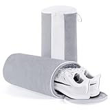 Luxear 2PCS Shoe Washing Bag, Laundry Shoe Bag for Washer & Dryer, 360° Fluffy Fiber Wrap Cleaning Laundry Bag, Reusable Shoe Cleaning Bag for Running Sneaker Tennis All Shoes, Hidden Zipper, 7x13Inch