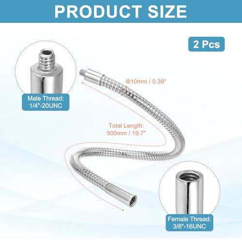 Tube coude universel robuste avec finition chrome pour microphone