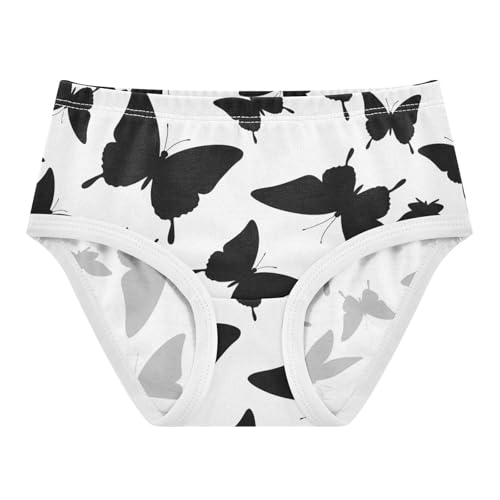 Cotton Toddler Underwear Floral Black Butterfly Silhouettes White Girl Panties Cute Fun Underpants Briefs 2t