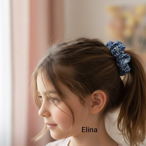 Image of Elina Luxury Printed Scrunchies Set Anti-Hair Breakage, Patterned Hair Ties for Girls & Women, Soft Elastic Rubber Bands, Best Gift For Mom, Sister, Friends (Pack of 12)(Mix Light Prints)