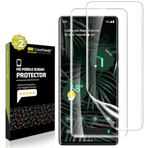 Image of Casecandy - (2 Pack Curved Screen Protector Guard For Pixel 6 Pro 5G | Flexible Pack of 2 Screen Protector for Google Pixel 6 Pro - Fingerprint Support /Bubble Free Technology /HD