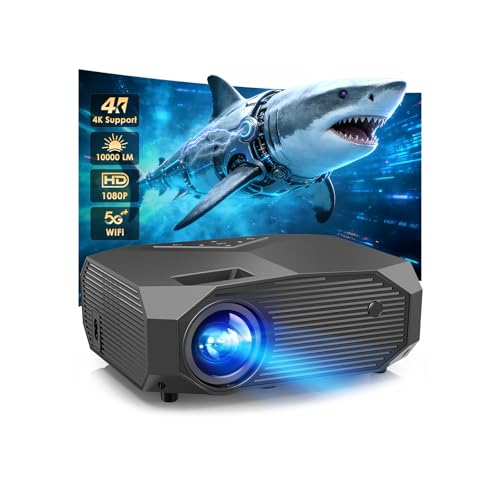 YOWHICK Projector with WiFi and Bluetooth, Native 1080P Outdoor Portable Movie Projector, 50%-100%...