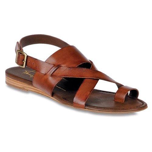 Franco Sarto Women's Gia Strappy Sandals, Chocolate Brown Leather, 7.5 #TOP2