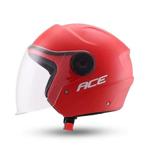 Image of Xtrac Ace Open Face Light Weight Helmet for Men & Women | ISI Certified | Red | L
