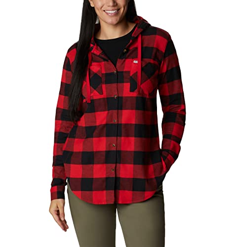 Chemise à bouton bas femme manches longues extensible Columbia Anytime stretch hoodie outdoor