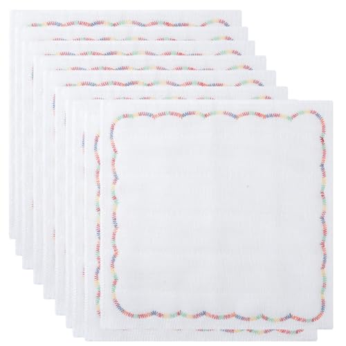 Vilgftyiet 10 trapos de cocina de algodón de 30 x 30 cm, paños de limpieza suaves y absorbentes para paños de cocina, color blanco