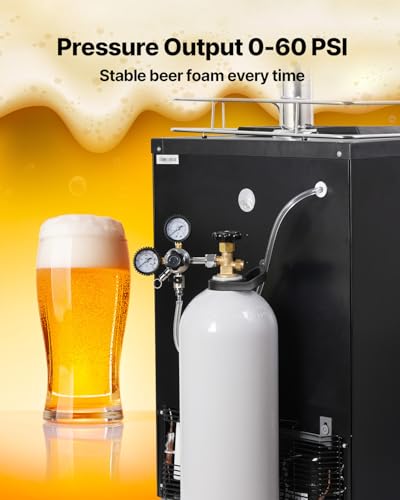 Image of VEVOR CO2 Tank, 20 lbs New Aluminum Alloy Cylinder, CO2 Air Tank with Spray Coating, CGA320 Valve, Handle & Adjustable Pressure, DOT & TC Approved Cylinder for Draft Beer Dispensing