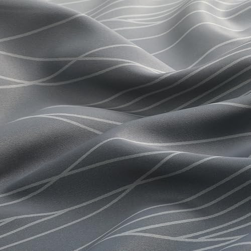 VEHEDE VEHEDE Farbverlauf Ombre Grau und Weiß Thermovorhang Kälteschutz Gardinen mit Ösen Schlafzimmer, Schallschutz Vorhänge Blickdicht Verdunklungsvorhänge Wohnzimmer, H 214 x B 107 cm, 2er Set - Detailansicht 8 | Tages Deals