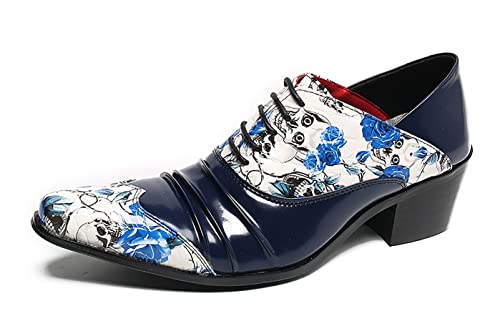 Santimon Plain Toe Genuine Leather Lace-Up Comfort Casual Fashion Novelty Dress Oxfords Shoes for Men Wedding