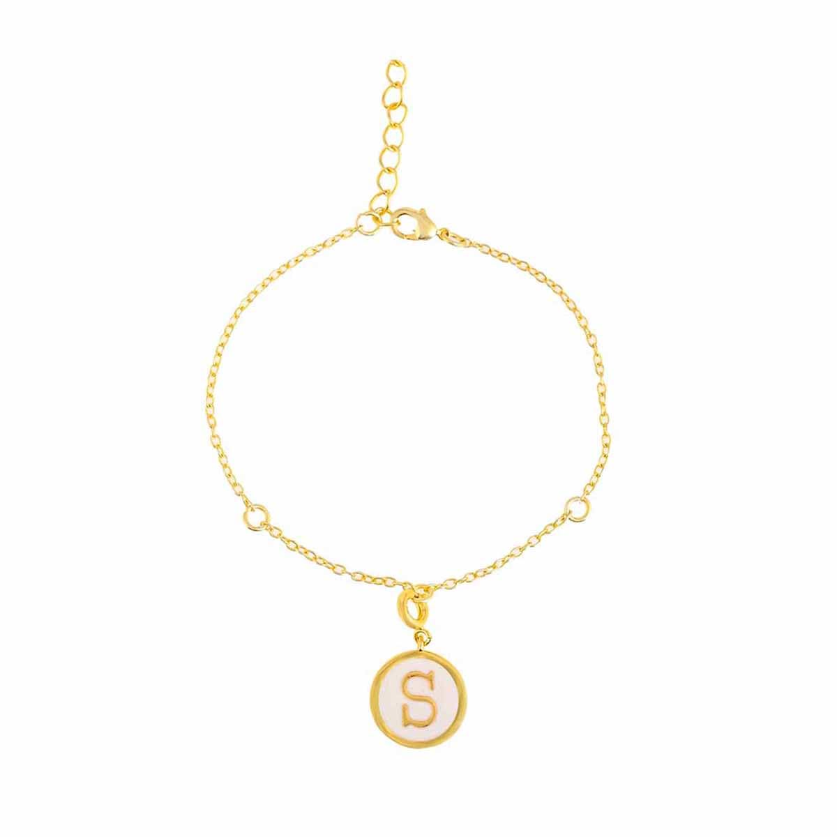 Alphabet S Enamel Charm, Personalised Gift