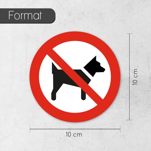 Verbotsaufkleber P021 Das Mitführen von Hunden ist verboten nach DIN EN ISO 7010 I Warnhinweis Sicherheit I Ø 10 cm I hin821