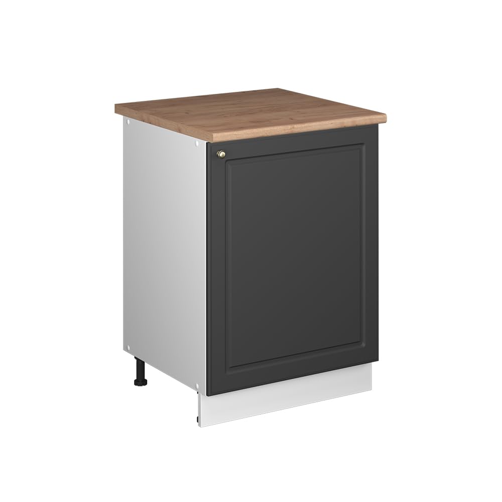 Vicco Sink base cabinet Fame-Line, Anthrazit-Gold Landhaus/White, 60 cm