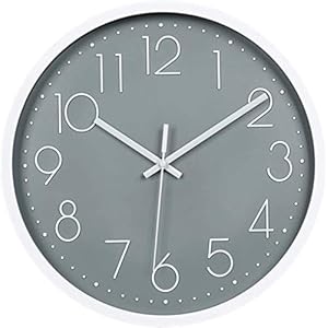 Modern Wall Clock, 12 Inch Silent Non-Ticking Nordic Style Wall Clocks for Living Room, Office, Bathroom, Kitchen