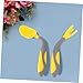 Yardwe 1 Set Training Tableware Spoon Fork Utensils for Non Slip Handle Bendable Design Lemon Yellow