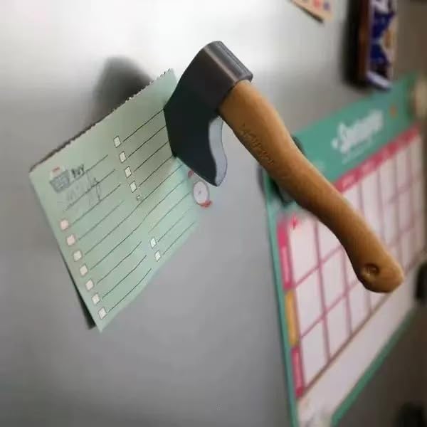 Imán decorativo 3D de cuchillo y hacha para nevera
