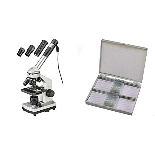 Bresser junior Mikroskop Set 40x-1024x mit USB Kamera und Heller LED-Beleuchtung für Durchlichtbeobachtungen inklusive…