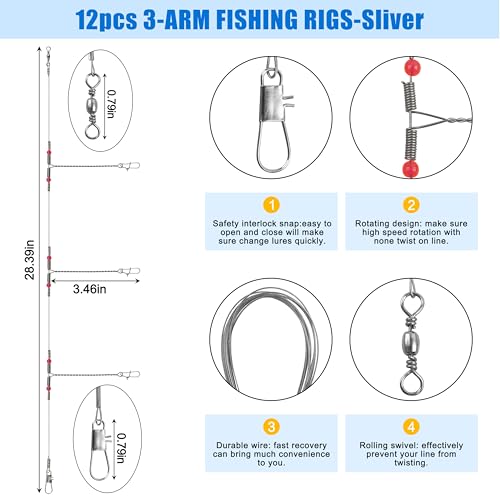 Rig de pêche en mer surfcasting plomb pyramide hameçon forgé circle et bas de ligne résistant