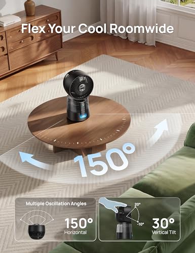 Image of DREO TurboCool Misting Fan 516, 5℉ Drop Cooling Fans that Blow Cold Air | 150+30 Omni-directional Oscillating, Evaporative air cooler, 26 ft /s Wind, Ultrafine Mist, 20dB, 6 Speeds 2 Modes, Black