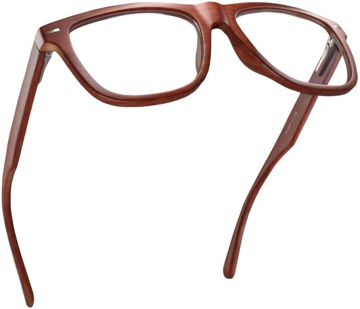 Lentes de lectura de luz azul con marco resistente de color marrón mate para hombre para lucir modernos con alta visión, lectores grandes y