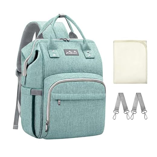 Viedouce Mochilas para Pañales Biberones,Bolso del Bebé Mamá,Impermeable con Estilo Oxford Bolso Pañal de Gran Capacidad, con Portátil Cambiador y 2 Piezas Ganchos Carrito Bebé (Cian)