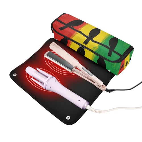 Bolsa de viaje para herramientas de cabello con tapete resistente al calor removible y estuche impermeable para rizador, plancha y otros accesorios de estilizado miniatura 2