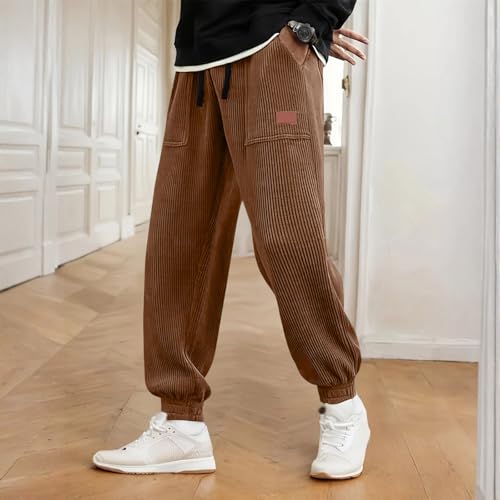 WENKOMG1 Mens Joggers Casual Lounge Corduroy Pants Drawstring Jogger with Pockets, S-3XL2