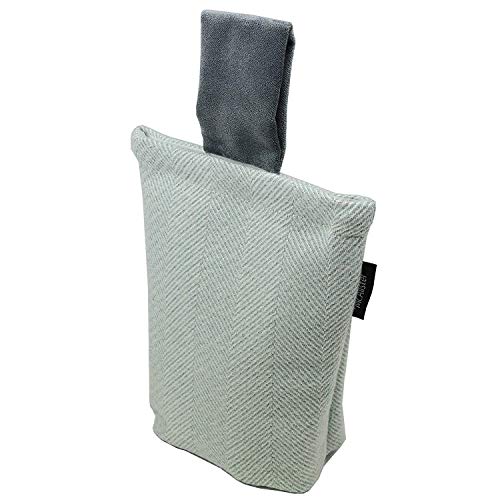 McAlister Textiles Herringbone Fermaporta Tessuto in Lana | Borsa Home Decor da Pavimento Blocca Porte e Finestre | Blu Azzurro Chiaro