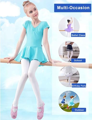 Daydance Nude Girl's Footless Tights for Dance, Ballet 90 Denier 2 Pairs4