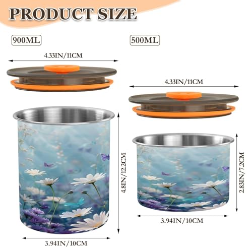 Contenedor al vacío para café Qilmy Daisy 17 oz acero inoxidable miniatura 3