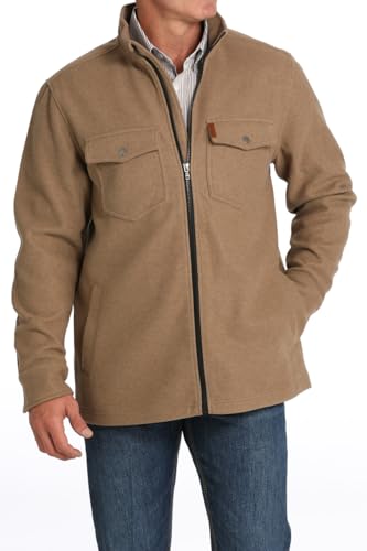 Cinch Men's Khaki Brushed Knit Shirt Jacket Khaki XL