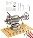 Chinesische Popcorn Kanone, Puffreis Maschine, Hand Popcornmaschine aus Edelstahl 304, altmodischer...