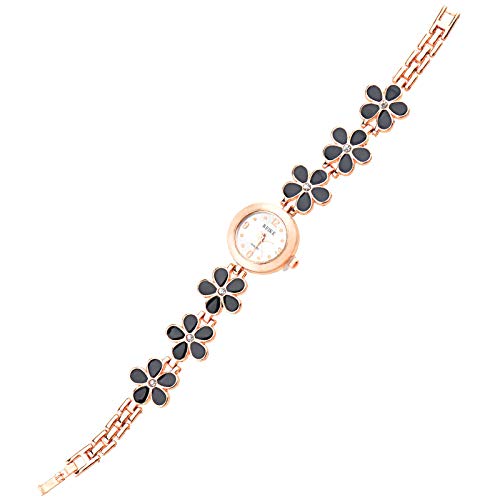 BIYM Montre-Bracelet à Quartz analogique pour Femme en Forme de Prune Noire