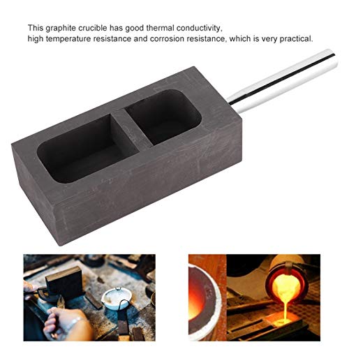 Molde de lingote de grafite Molde de grafite Conjunto de lingote para fundição(2kg)