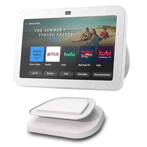 AutoSonic All-New Stand for Show 8 (3rd Gen) | Adjustable Design to Improve Viewing Angle | Swivel and Tilt Accessories Compatible with Show 8 & iPhone Models | White