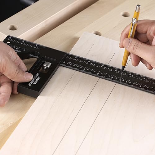 Woodraphic 8 Inch Combination Square – Magnetic CNC Layout Tool for Marking, Measuring, and Framing – Woodworking and Carpentry Right Angle Ruler for Cabinetmaking - Image 4