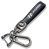 XinHongTu Genuine Leather Car Keychain Compatible with Hyundai Sonata Elantra IX35 IX25 Tucson Verna MISTRA Recessed series Car Keychains Family Present for Man and Woman Keyring Accessories （Black）