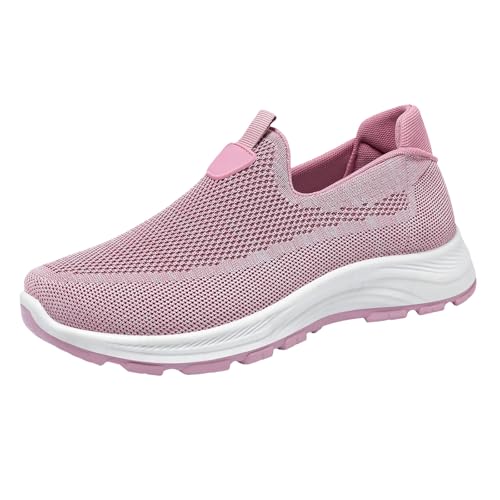 Genérico Deportivas Mujer Vestir ortopédicas amortiguación y sin Rozaduras, Ligero para Ocio Urbano y Compras Casuales(Rosa36)