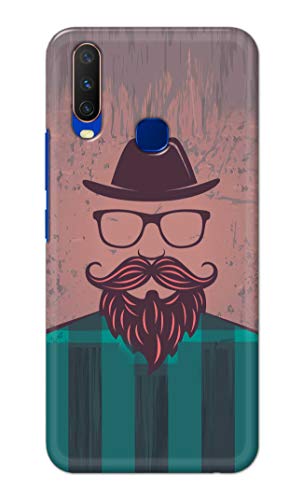 Image of PRINTFIDAA Man Icon with Beard Shirt Hipster Printed Designer Hard Case for Vivo Y15 / Vivo Y17 / Vivo U10 Back Cover -(e) RPM1001