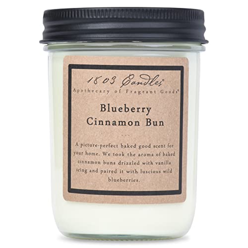 1803 Candles - 14 oz. Jar Soy Candles - Blueberry Cinnamon Bun