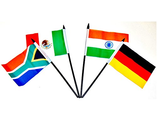 International/Country World Flag Set--Polyester 4"X6" Flags, One Flag For Each Country In A Specific Region Or World Organization, 4X6 Miniature Desk & Table Flags, Small Mini Stick Flags (G-20 (Group Of 20)) #TOP3