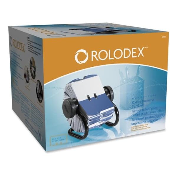 Rolodex Rotary Business Card File, 400-Card Capacity, Black