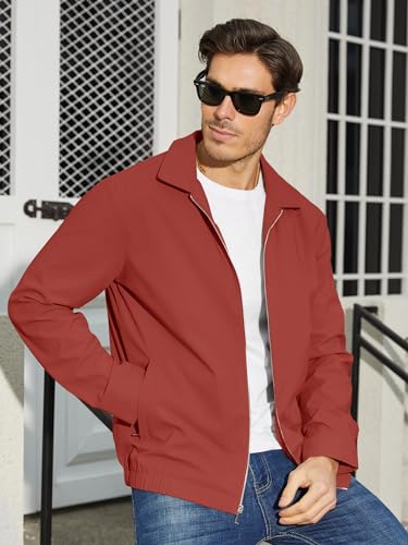 Image of TACVASEN Mens Lightweight Windbreaker Full Zip Up Laydown Collar Jackets Light Casual Coat with Zip Pockets