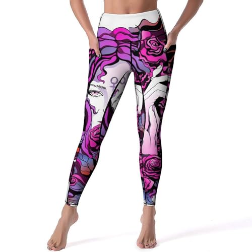 Leggings pour fitness et jogging stretch avec maintien abdominal taille haute