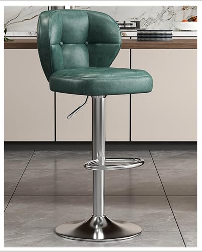 Taburetes De Bar, con Respaldo, Sillas De Bar De Altura Ajustable, Giro De 360°, Reposapiés De Metal, para Comedor Y Cocina, PU,C