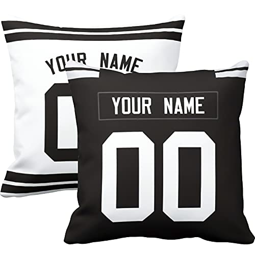 Image of ANTKING Throw Pillow 2 Pack with Custom Name and Number Personalized Gift for Men Women Boys