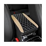 Moly Magnolia Car Center Console Cushion Pad, Universal Leather Waterproof Armrest Seat Box Cover Protector,Comfortable Car Decor Accessories Fit for Most Cars, Vehicles, SUVs (Beige)