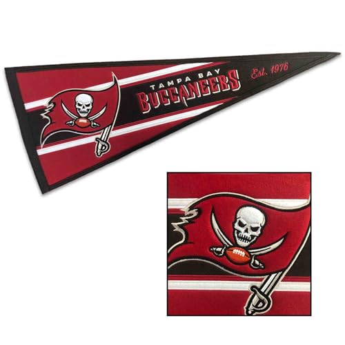 Fanions brodés Tampa Bay Buccaneers pour remplacer les bannières imprimées usées