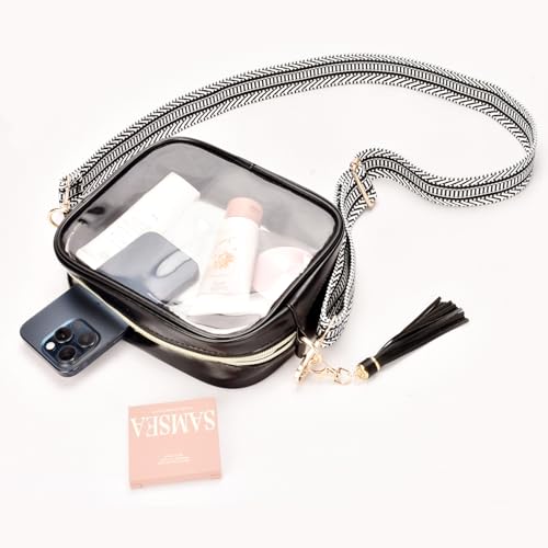 Image of Clear Crossbody Bag Stadium Approved Clear Purse - Transparent Messenger Bag with Front Pocket
