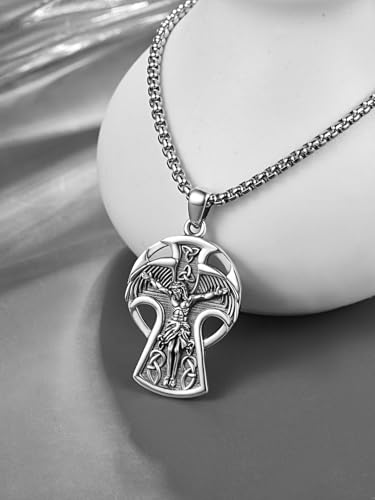 Collier croix Jésus en argent 925 KINGWHYTE pendentif celtique