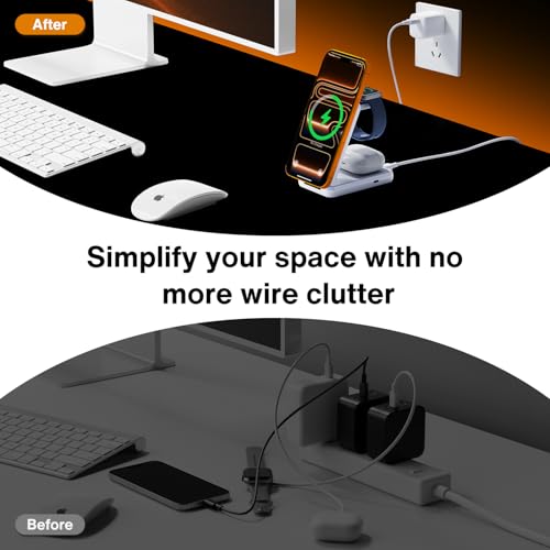 iVANKY 3 in 1 Foldable Magnetic Wireless Charging Station, 15W Fast Charger Stand for MagSafe - image 6